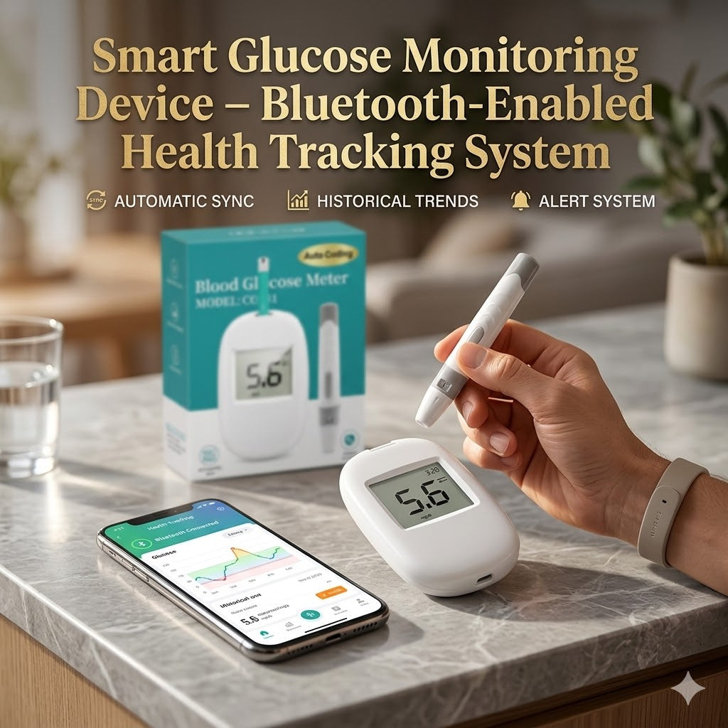 Smart Glucose Monitoring Device – Bluetooth-Enabled Health Tracking System