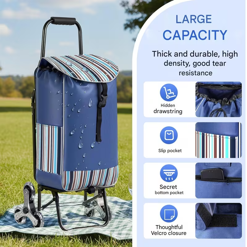 Heavy-Duty Shopping Cart Trolley – Portable Hand Lift Transport Cart for Groceries & Luggage