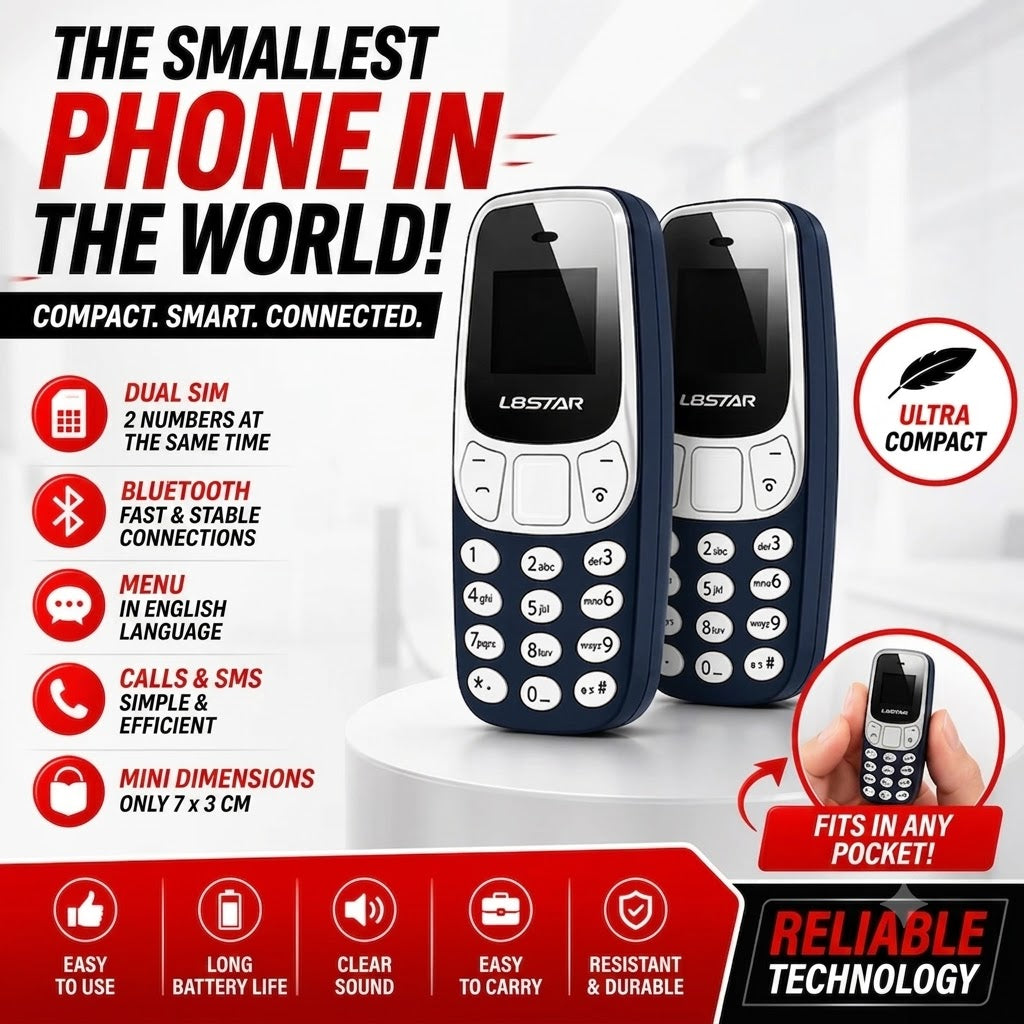 LBSTAR B10 Mini Pocket Phone – Ultra-Compact Dual SIM Mobile with Bluetooth & Physical Keyboard